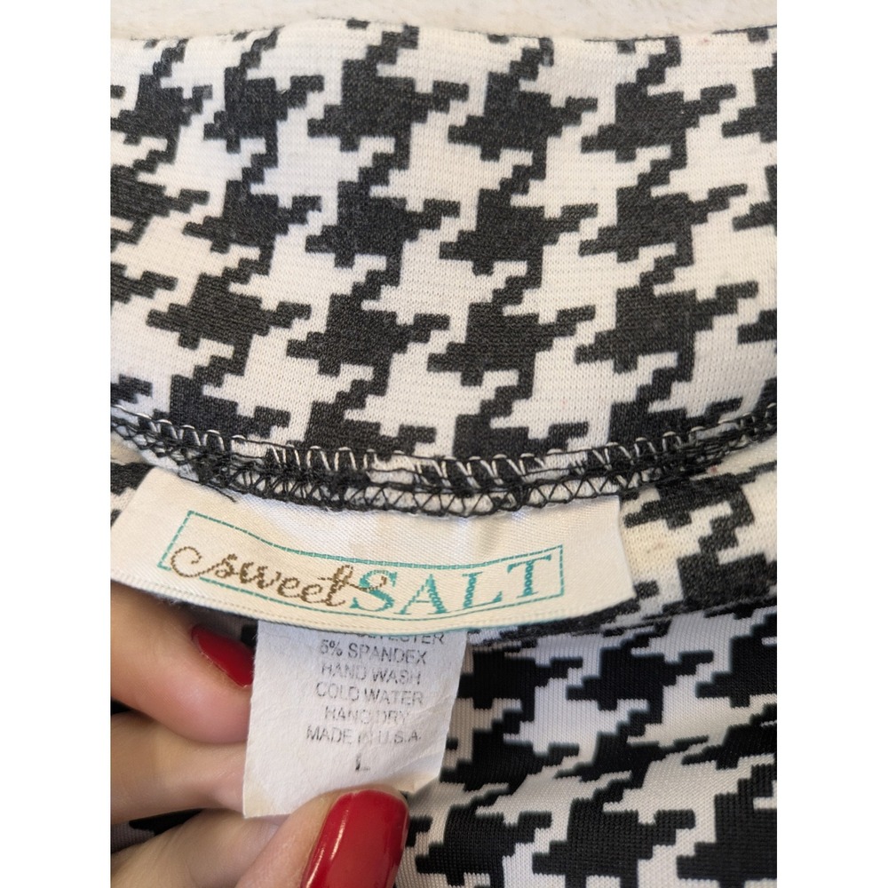 Sweet Salt Women's L/XL Black White‎ Houndstooth Pencil Skirt - Picture 5 of 7